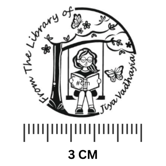 Swinging Girl -Personalised Book Stamp with Your Name