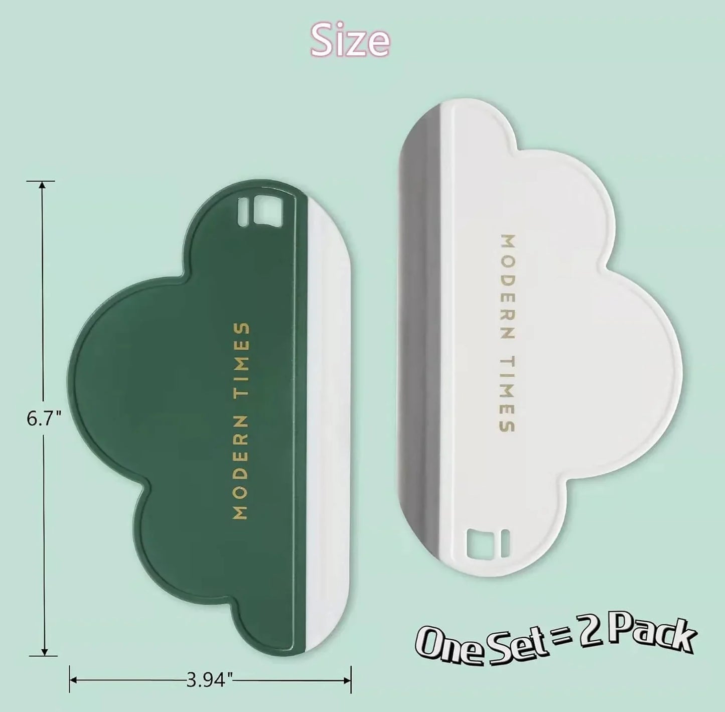 Kunya Multi Purpose Silicone Squeegee with Hanging Hook Water Blade for Cleaning Bathroom Shower Mirror Glass Kitchen Countertop Car Windows Wiper Scraper Waterblade Cleaner Tool (Pack of 2) (Round)