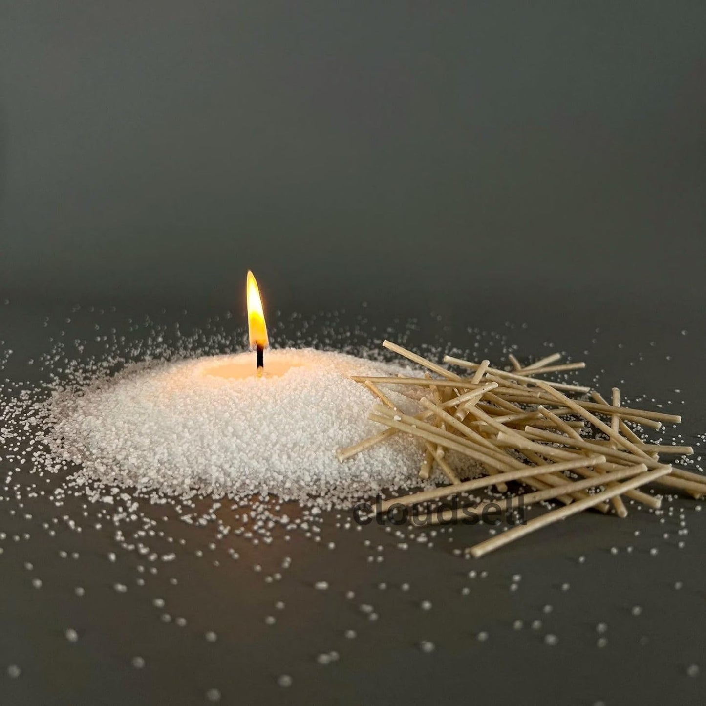 Kunya DIY Sand Wax Powder Candle Making Kit With Natural Coconut Shell Refillable Beaded Pearled All Natural Reusable Self Extinguish Candle for Home Decor (200 GM)