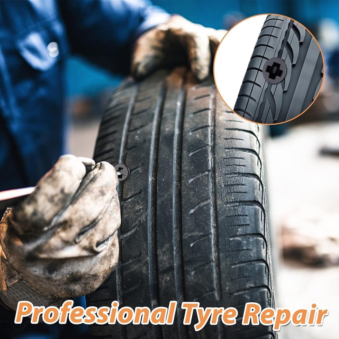 10pcs Tubeless Tyre Repair Kit - Self-Service Vacuum Tire Plugs, Rubber Screw Nails for Quick Puncture Repair - Tools for Auto, Motorcycle, Car, Truck, Tractor