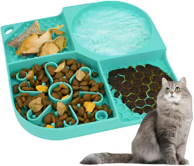 Lick Mat for Dogs and Cats, Licking Mat with Suction Cups for Dog Anxiety Relief, Cat Peanut Butter Lick Pad for Boredom Reducer,Dog Enrichment Toy,Dog Treat Mat Bathing Grooming - Multicolor