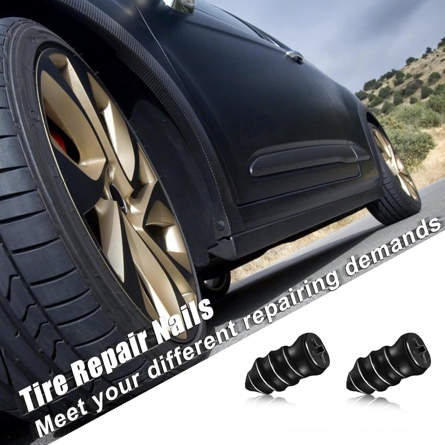 10pcs Tubeless Tyre Repair Kit - Self-Service Vacuum Tire Plugs, Rubber Screw Nails for Quick Puncture Repair - Tools for Auto, Motorcycle, Car, Truck, Tractor
