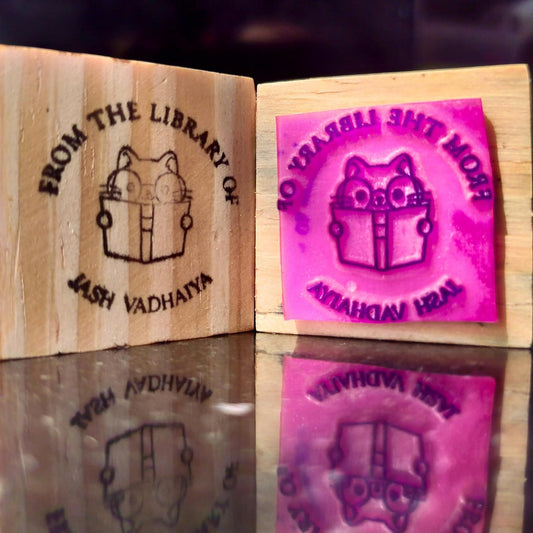 Smart Cat -Personalised Book Stamp with Your Name