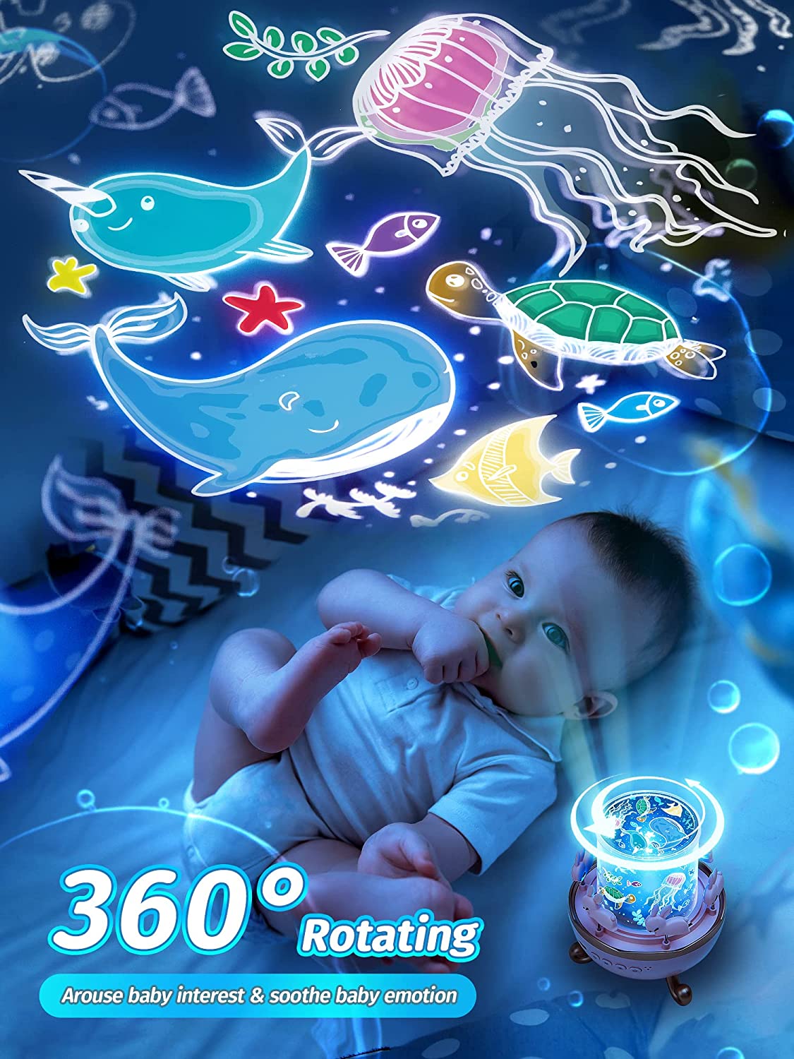 Rotating Cabin Projector Lamp Star Projector Night Light for Kids