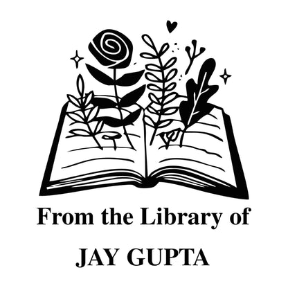 Floral book - Personalised Book Stamp with Your Name