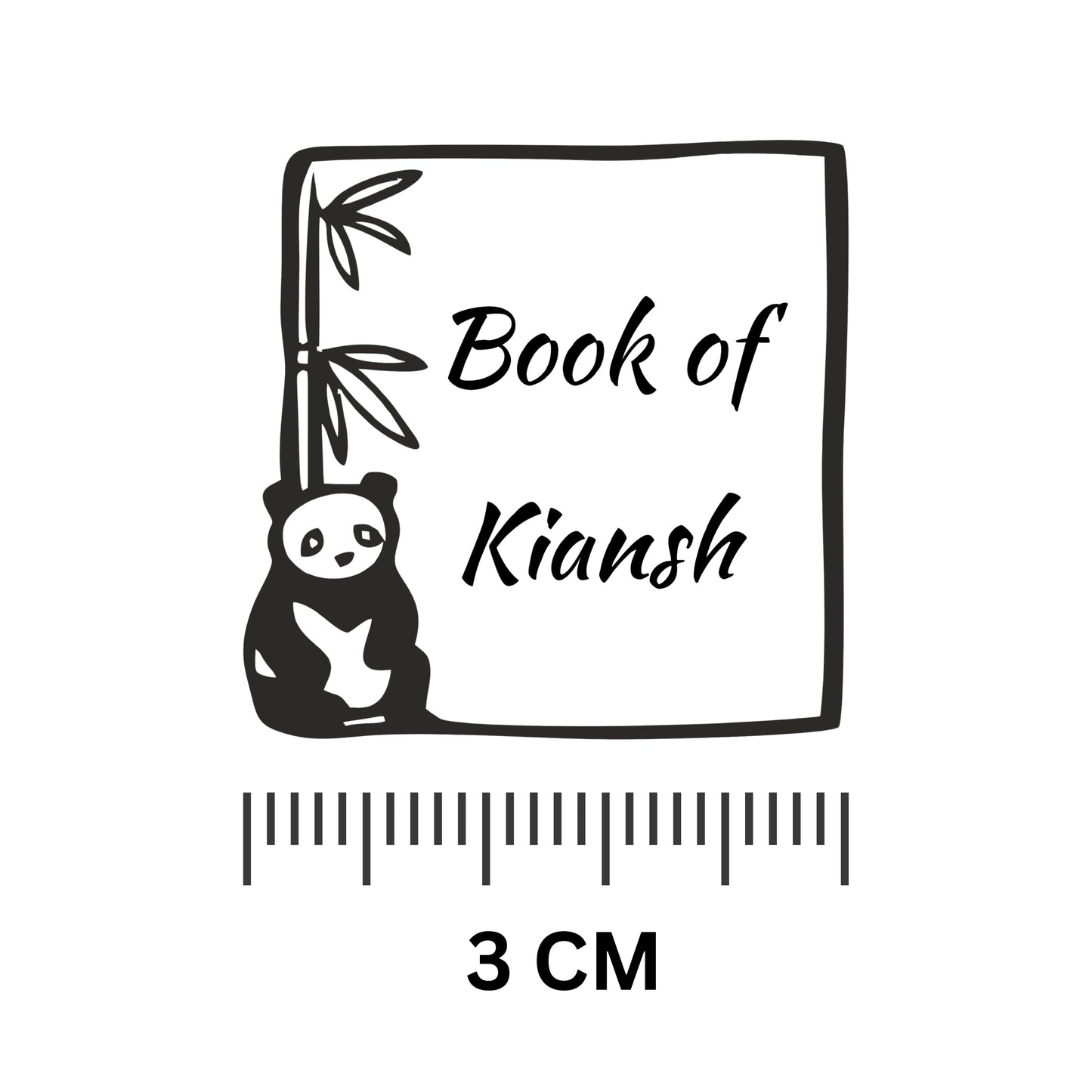 Panda lover - -Personalised Book Stamp with Your Name