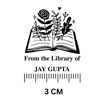 Floral book - Personalised Book Stamp with Your Name