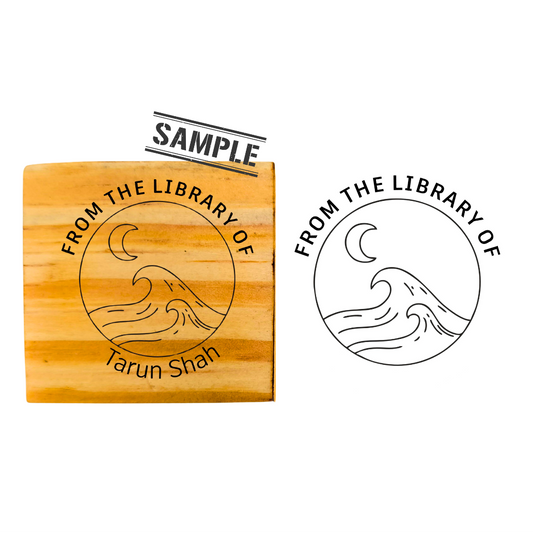 Ocean & Moon -Personalised Book Stamp with Your Name
