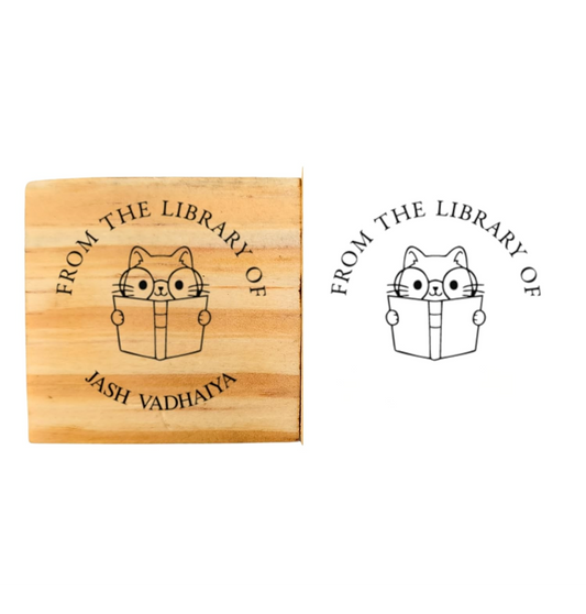 Smart Cat -Personalised Book Stamp with Your Name