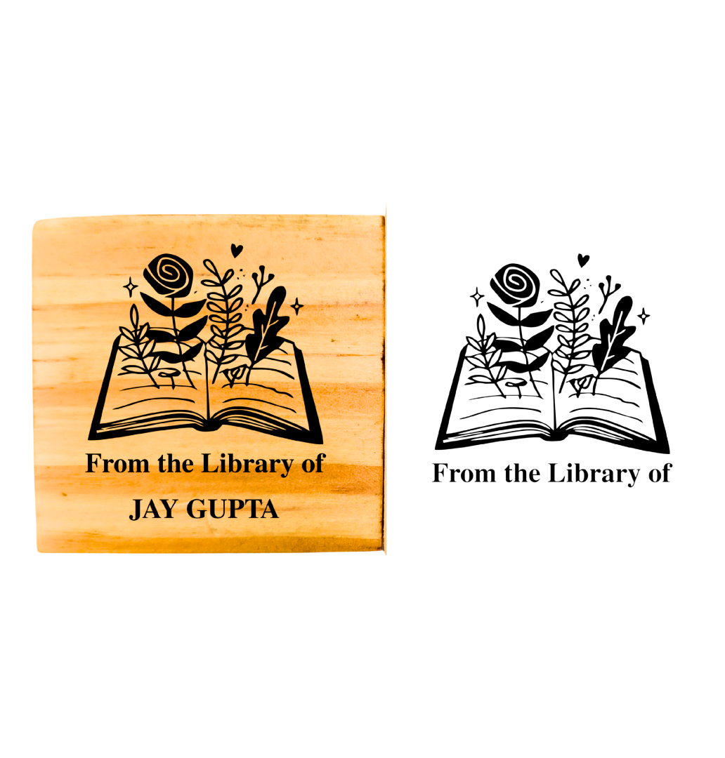 Floral book - Personalised Book Stamp with Your Name