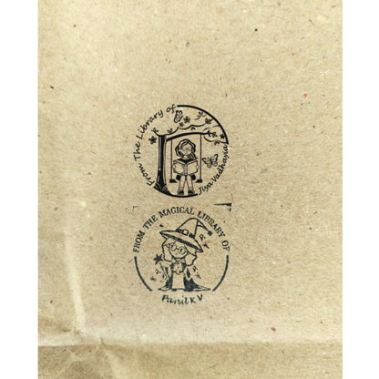 Swinging Girl  -Personalised Book Stamp with Your Name