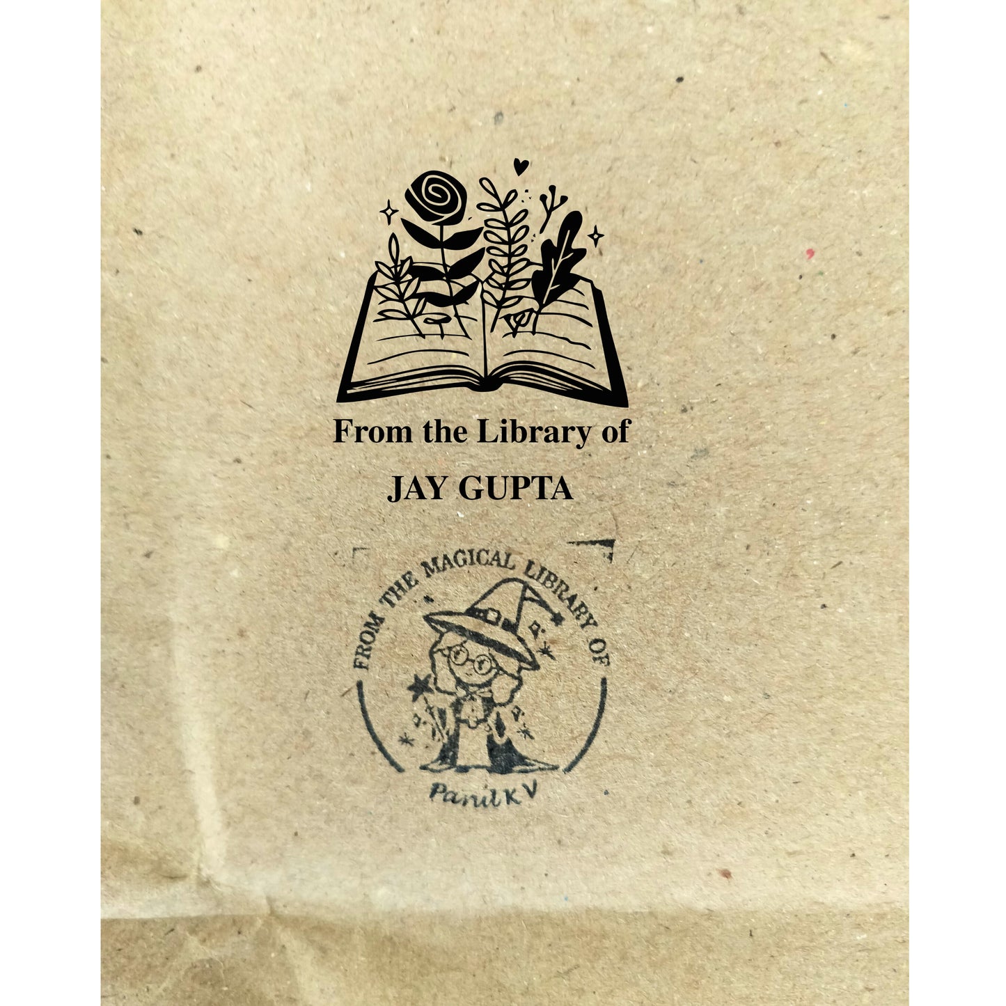 Floral book - Personalised Book Stamp with Your Name