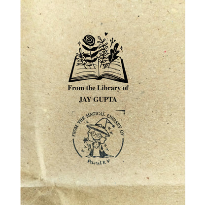 Floral book - Personalised Book Stamp with Your Name