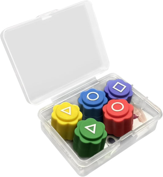 kunya Toys Gonggi Stone Game Set, Stones Plastic Playing Pieces with Storage Case, Squad Traditional Korean Game 1 Set (5 Pieces with Box)
