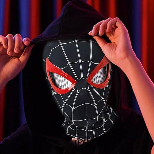 3D Spider Mask Men with Moving Eyes, Jaw Motion Activated Blinking Eyelid