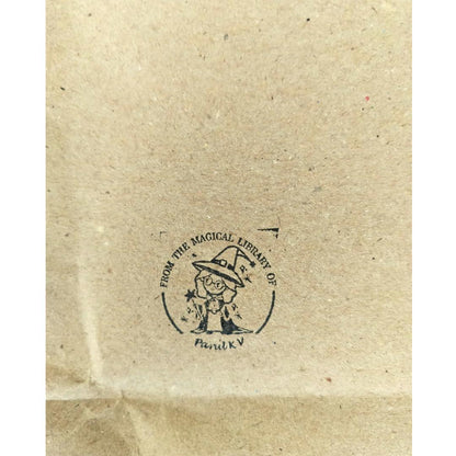 Kunya Personalised Book Stamp with Your Name(3 cm Dia), customised for Stamping Books for Readers, Great Gift for booklovers, Kids, Teachers (Magical Libary)