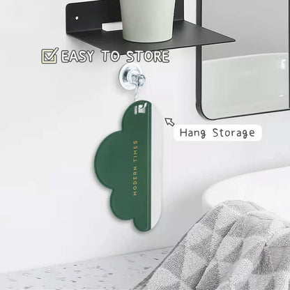 Kunya Multi Purpose Silicone Squeegee with Hanging Hook Water Blade for Cleaning Bathroom Shower Mirror Glass Kitchen Countertop Car Windows Wiper Scraper Waterblade Cleaner Tool (Pack of 2) (Round)