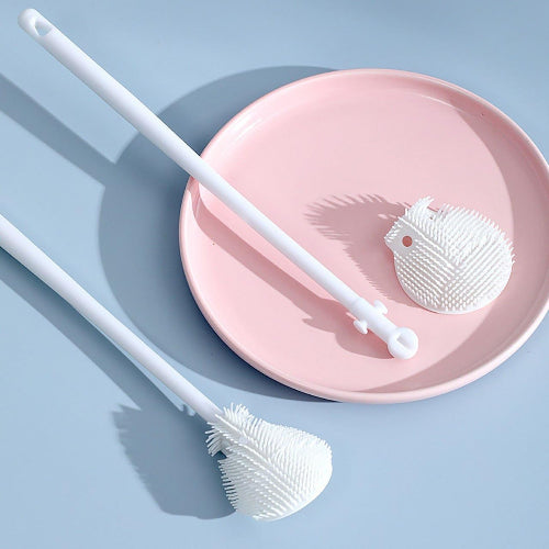 kunya Bottle Cleaning Brush Silicone Long Handle 360° Rotation and Flexible, Water Bottle, Containers, Vase Milk Bottle for Kids Cleaner for Kitchen Tools Item Products Gadgets