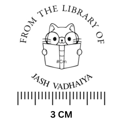 Smart Cat -Personalised Book Stamp with Your Name