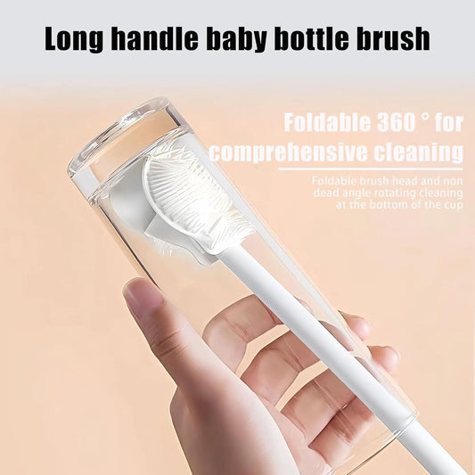 kunya Bottle Cleaning Brush Silicone Long Handle 360° Rotation and Flexible, Water Bottle, Containers, Vase Milk Bottle for Kids Cleaner for Kitchen Tools Item Products Gadgets