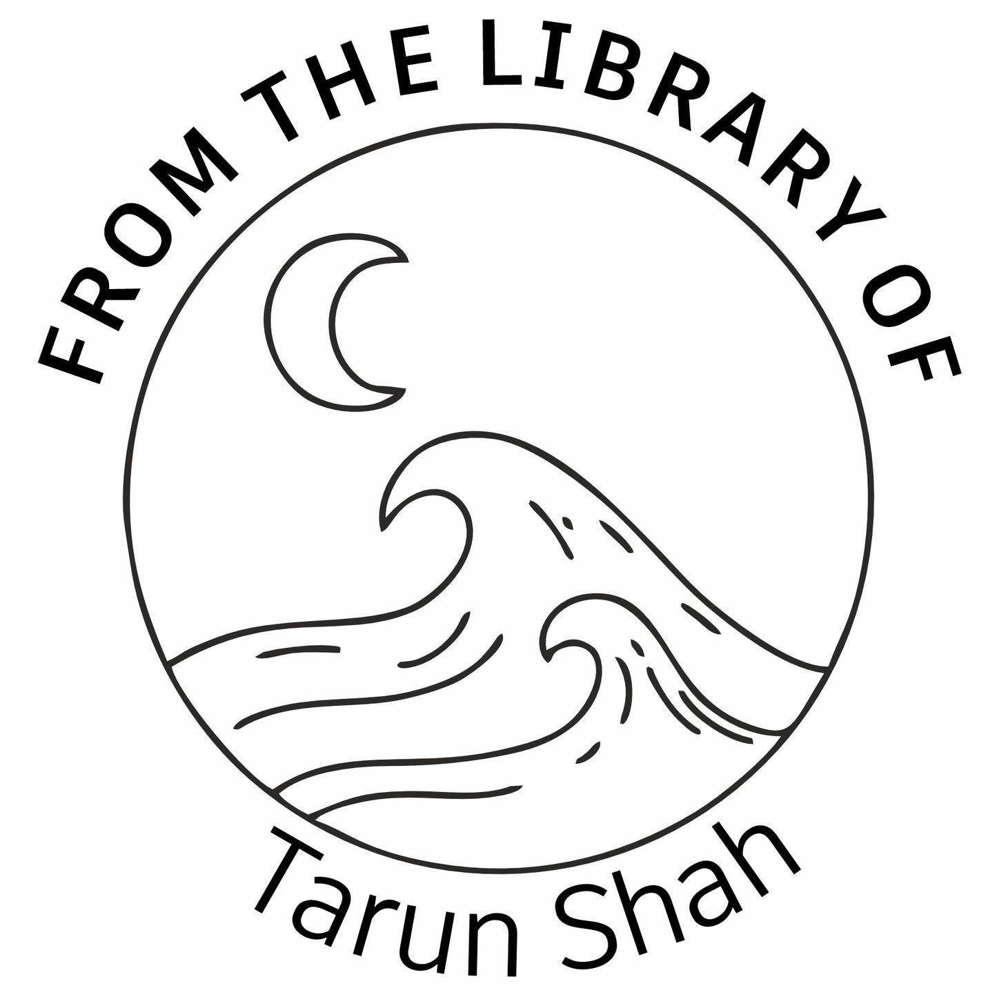 Ocean & Moon -Personalised Book Stamp with Your Name