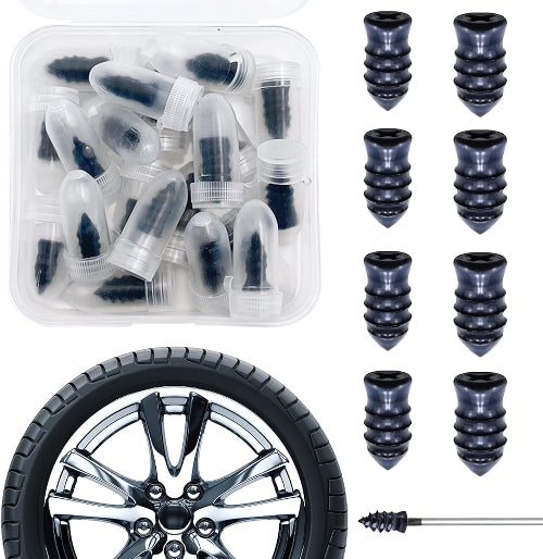 10pcs Tubeless Tyre Repair Kit - Self-Service Vacuum Tire Plugs, Rubber Screw Nails for Quick Puncture Repair - Tools for Auto, Motorcycle, Car, Truck, Tractor