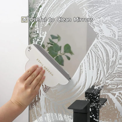 Kunya Multi Purpose Silicone Squeegee with Hanging Hook Water Blade for Cleaning Bathroom Shower Mirror Glass Kitchen Countertop Car Windows Wiper Scraper Waterblade Cleaner Tool (Pack of 2) (Round)