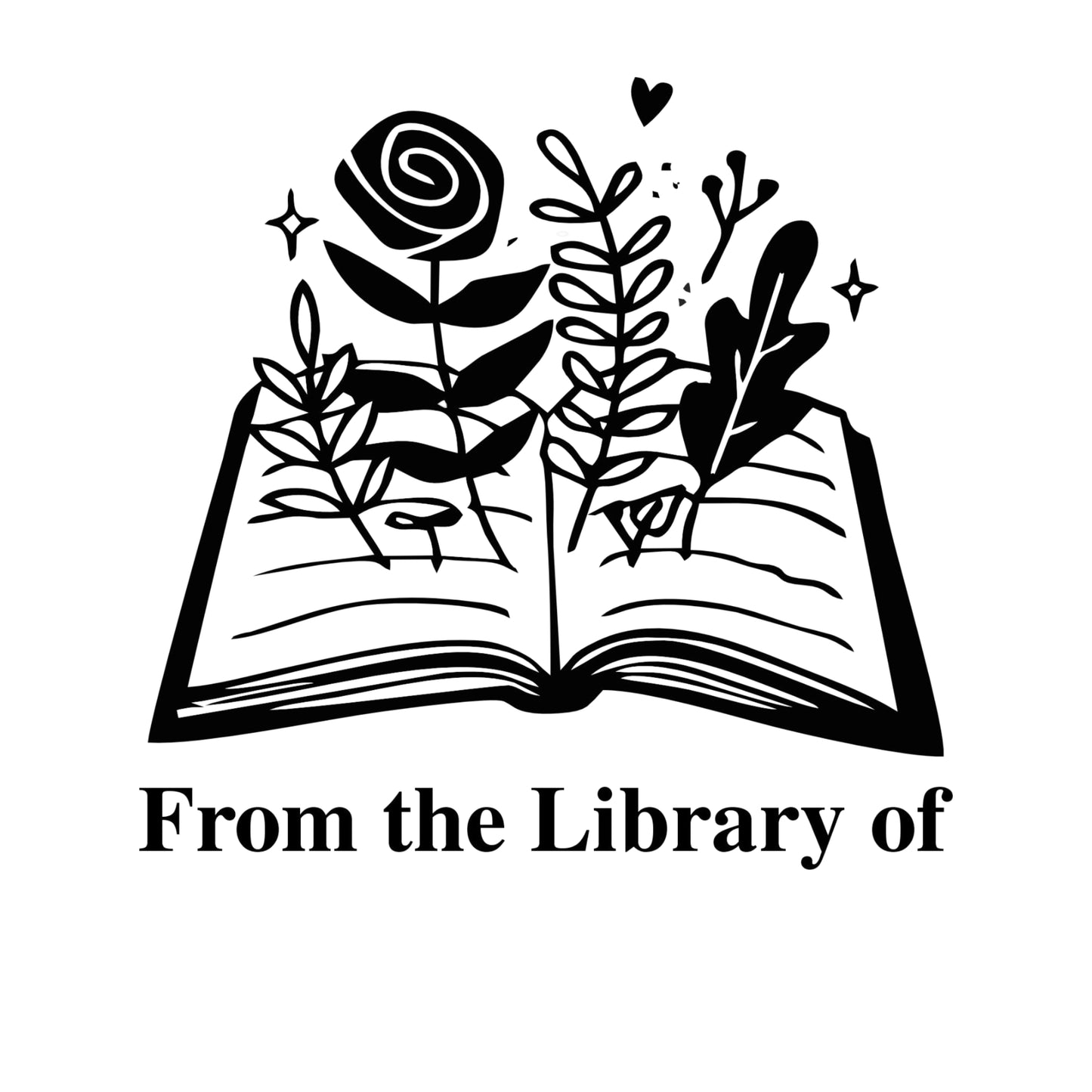 Floral book - Personalised Book Stamp with Your Name