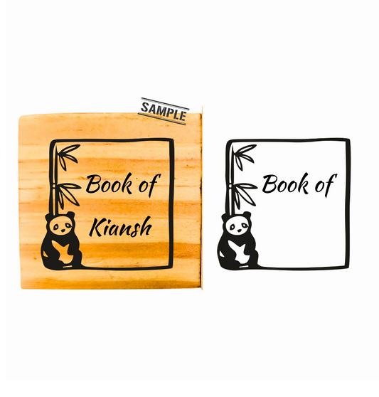 Panda lover - -Personalised Book Stamp with Your Name