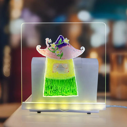 3D Acrylic Dry Erase Board with Light up Dry Erase Board with Stand as a Glow Memo LED