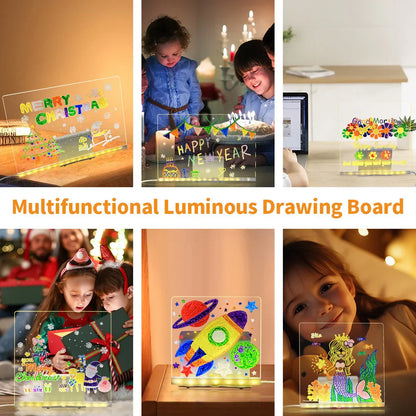 3D Acrylic Dry Erase Board with Light up Dry Erase Board with Stand as a Glow Memo LED