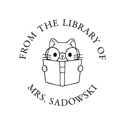 Smart Cat -Personalised Book Stamp with Your Name