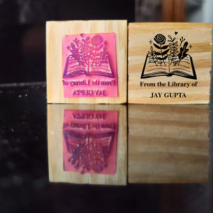Floral book - Personalised Book Stamp with Your Name